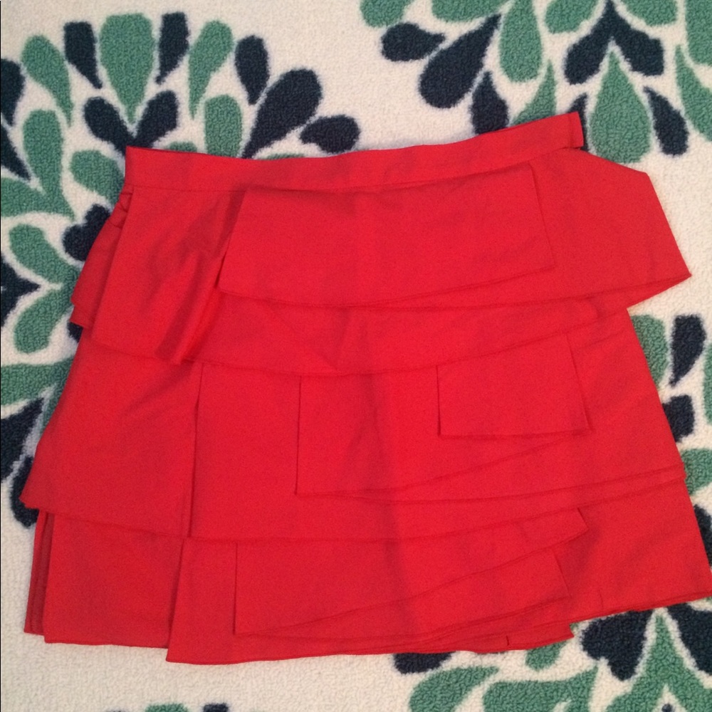 BCBG Max Azria layered coral skirt size 2